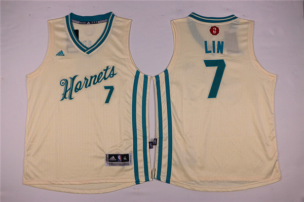 Youth Charlotte Hornets Adidas #7 Lin white NBA Jersey